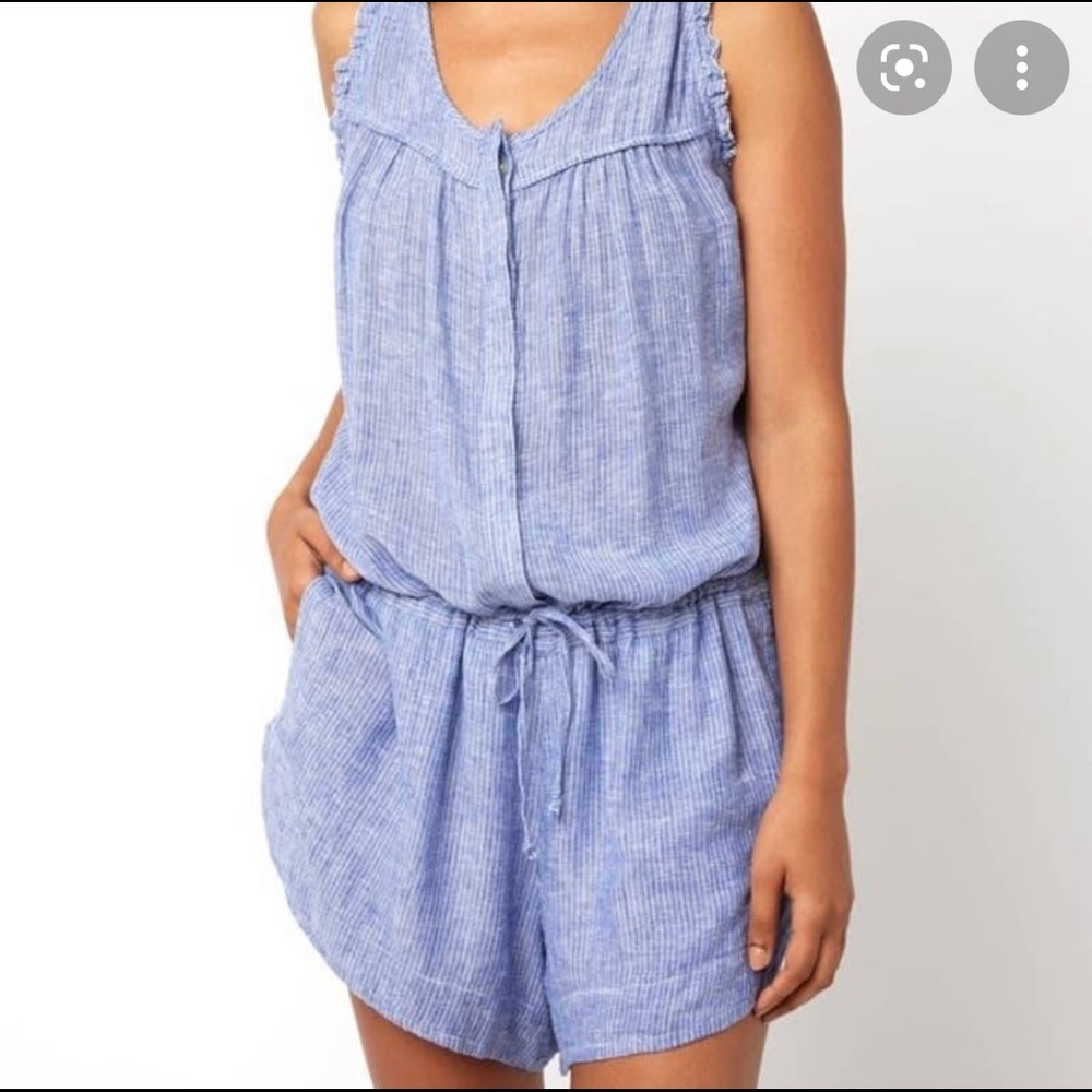 Rails Blue and White Stripe Romper